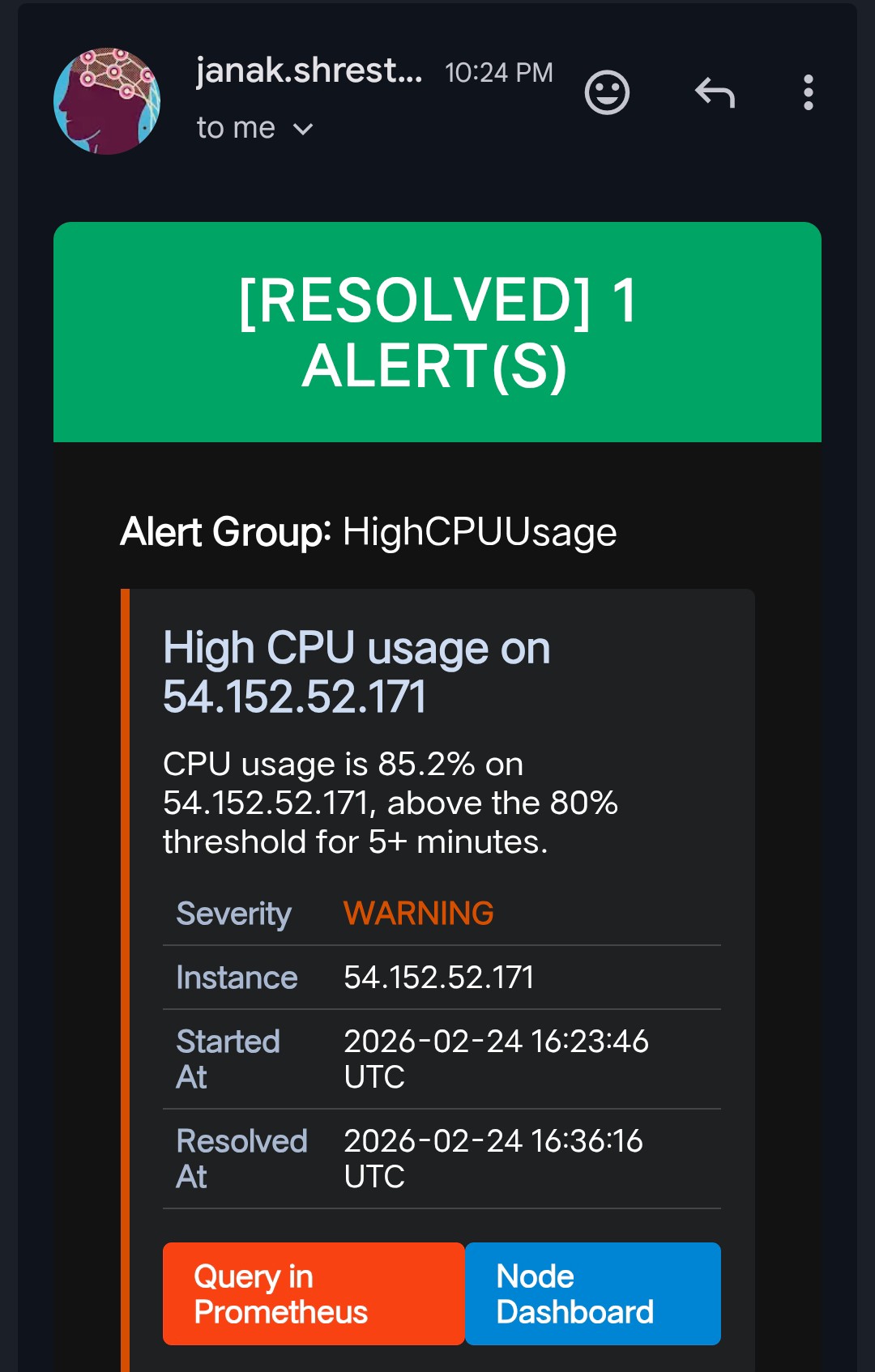 CPU resolved email